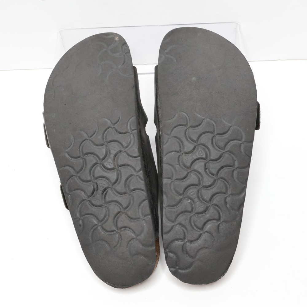 Birkenstock Black Leather Slip On Double Strap Sandals Shoes Sz 38, 7‎ 7.5 SEE - Picture 6 of 8